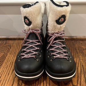 Moncler Black and White Winter Boots